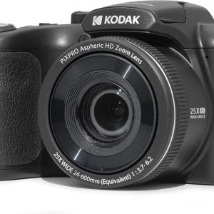 KODAK PIXPRO AZ255-BK 16MP Digital Camera 25X Optical Zoom 24mm Wide Angle Lens Optical Image Stabilization 1080P Full HD Video 3" LCD Vlogging Camera (Black)